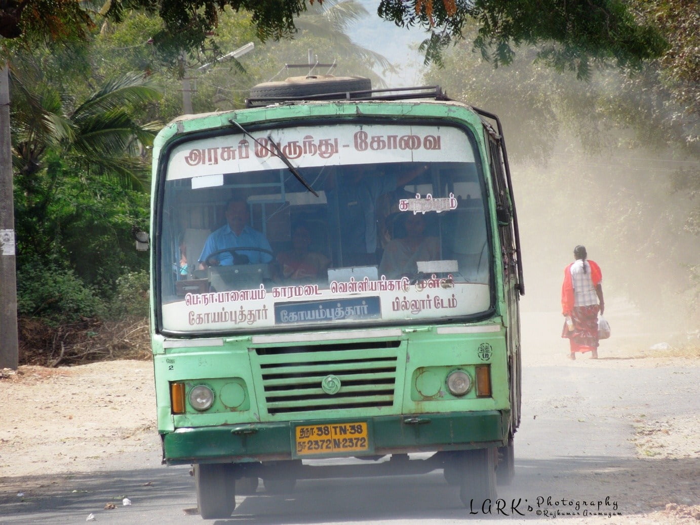 TNSTC TN 38 N 2372 Coimbatore to Pillur Dam Bus Timings  - at Velliyankadu