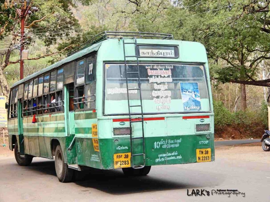 Coimbatore to Poondi Velliangiri Temple Bus Timings - TNSTC TN 38 N 2283