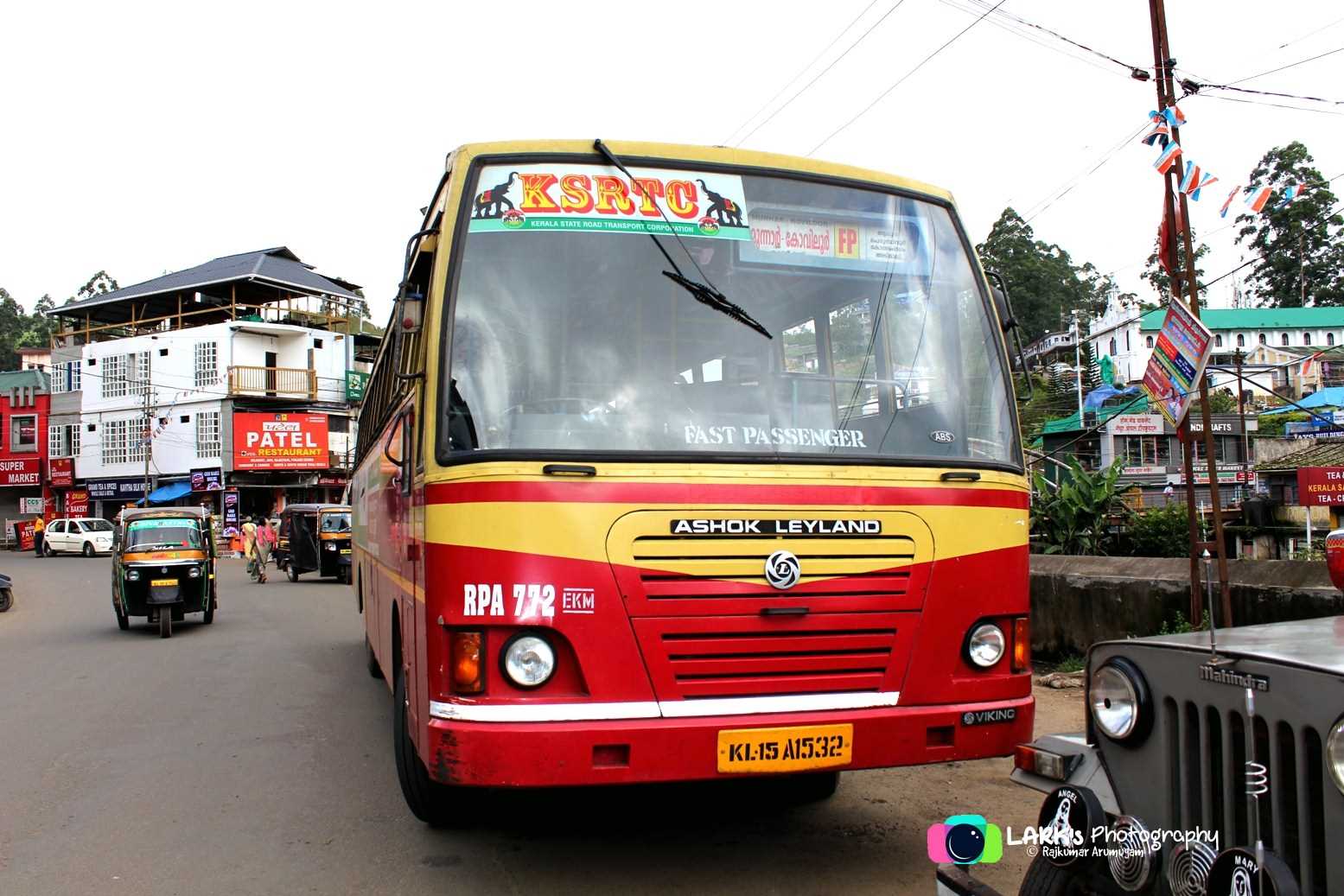 Ernakulam to Koviloor Bus Timings (Vattavada) - KSRTC Bus Schedule - KSRTC RPA 772