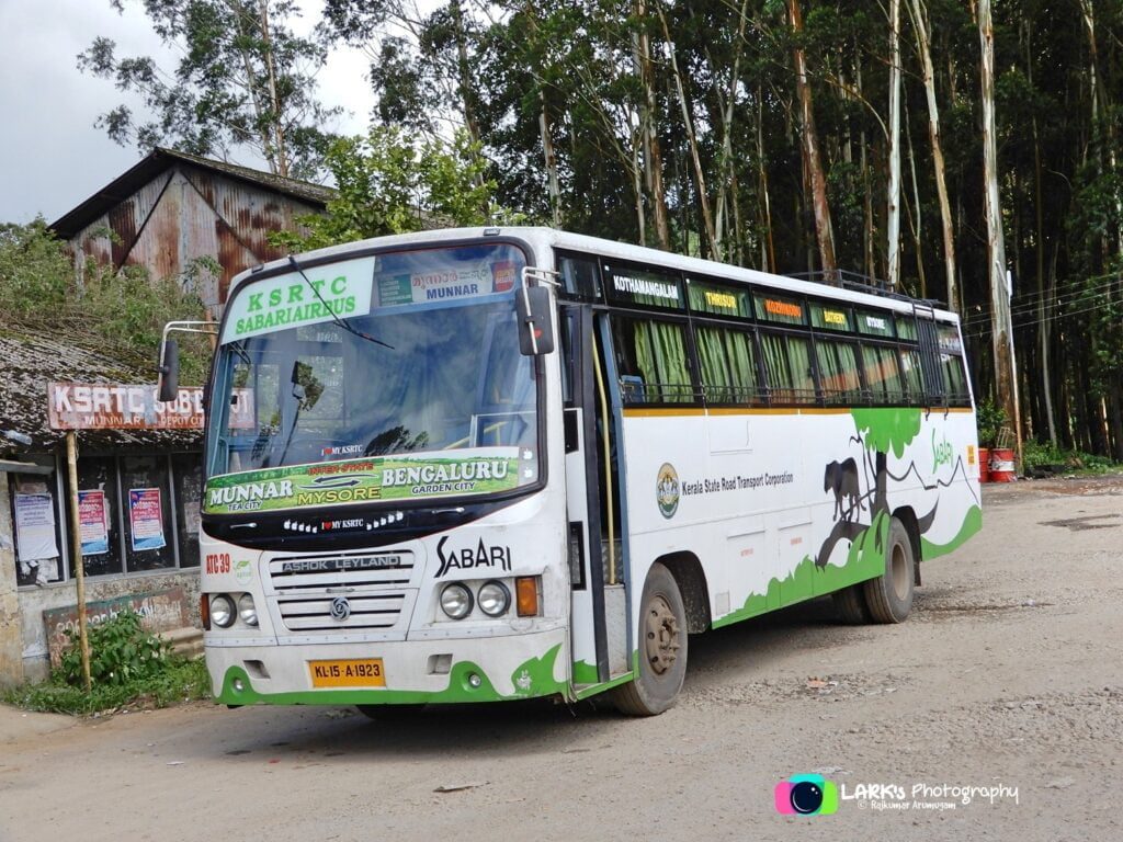 KSRTC ATC 39 Munnar - Bangalore Bus Timings