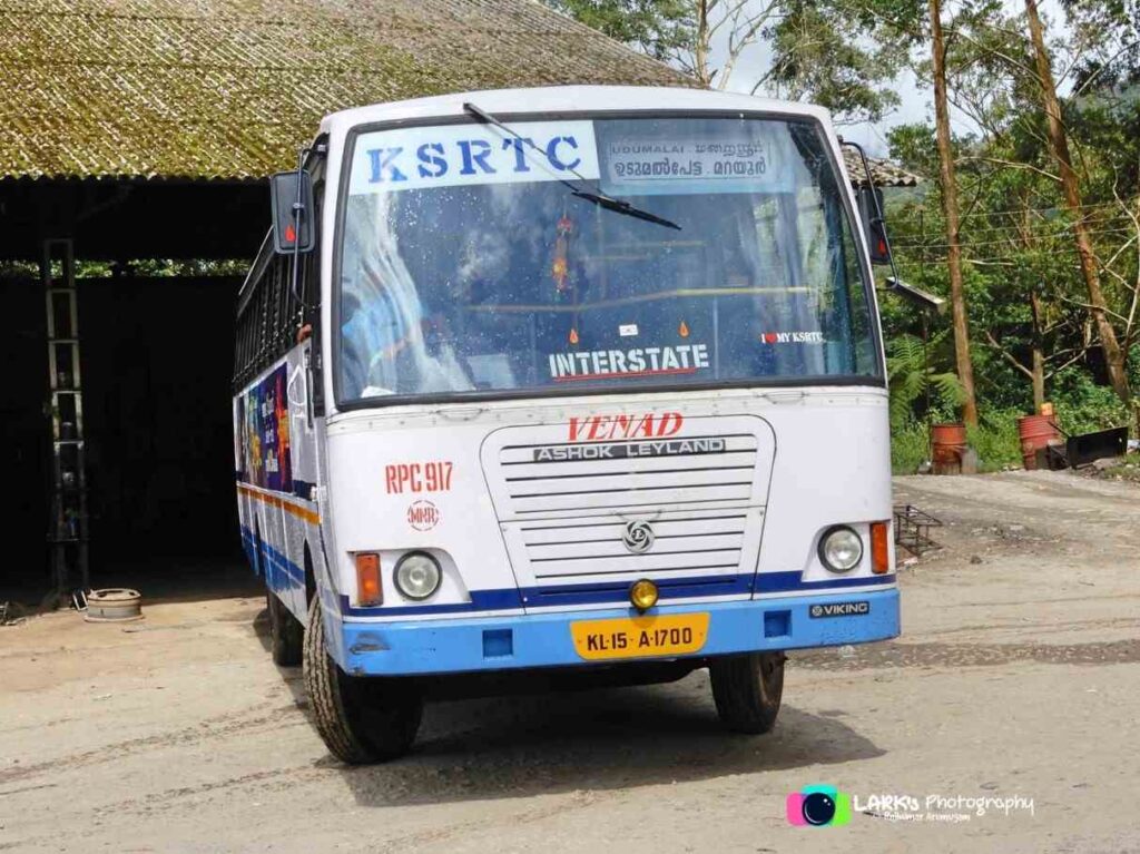 Munnar to Udumalpet Bus Timings - KSRTC RPC 917