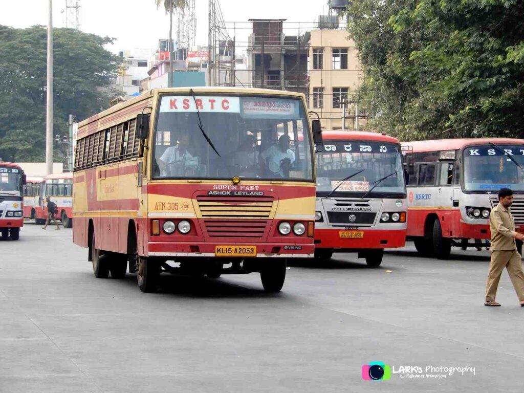 Karnataka Kerala RTC Bus Timings from Thrissur