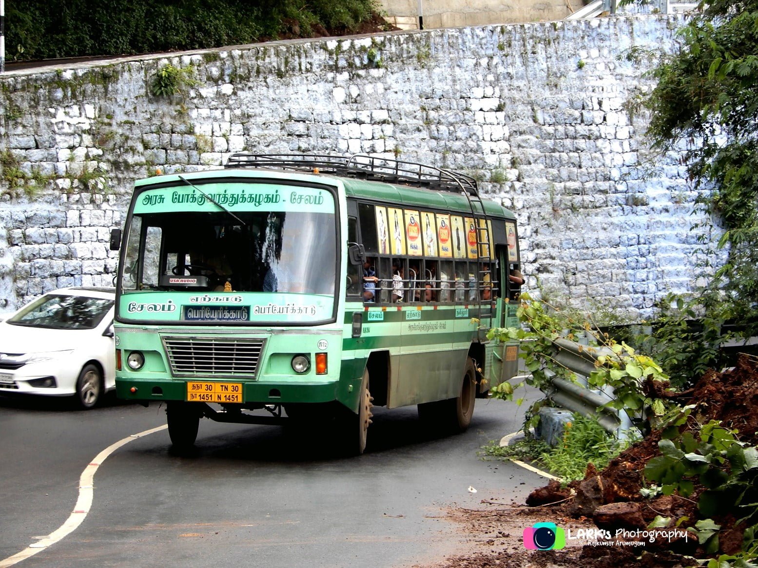 TNSTC TN 30 N 1451 Salem to Periyerikadu Bus Timings via Yercaud 