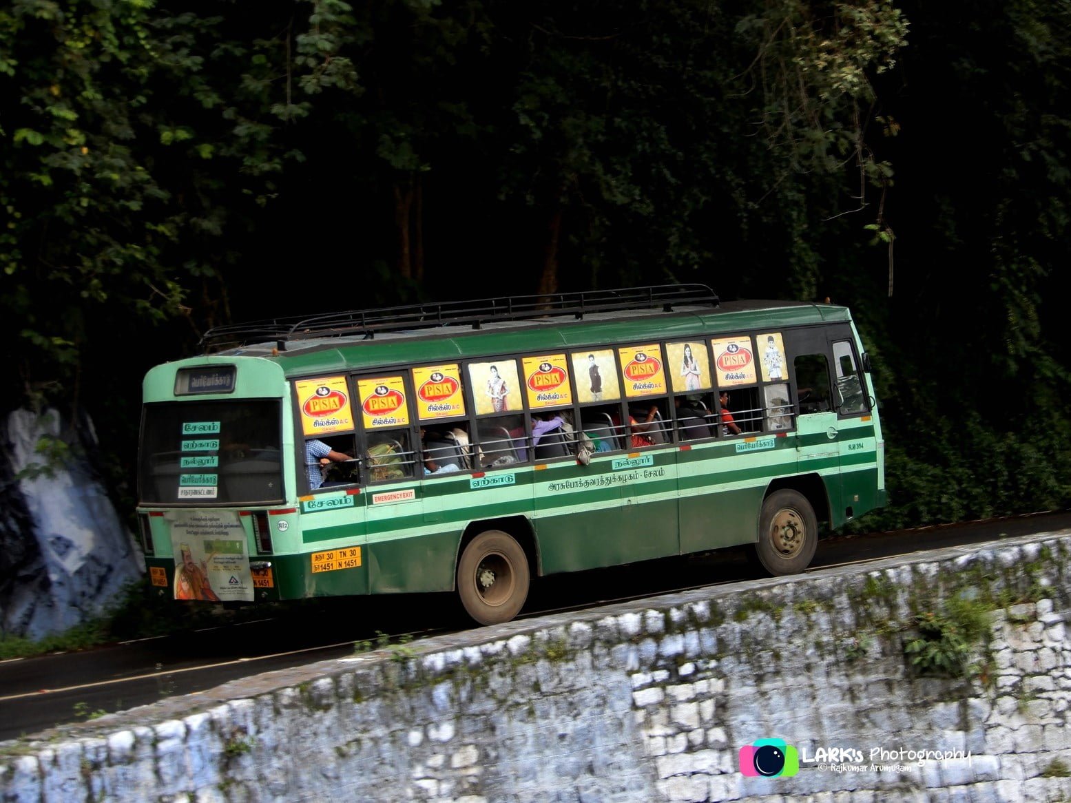 TNSTC TN 30 N 1451 Salem to Periyerikadu Bus Timings via Yercaud 