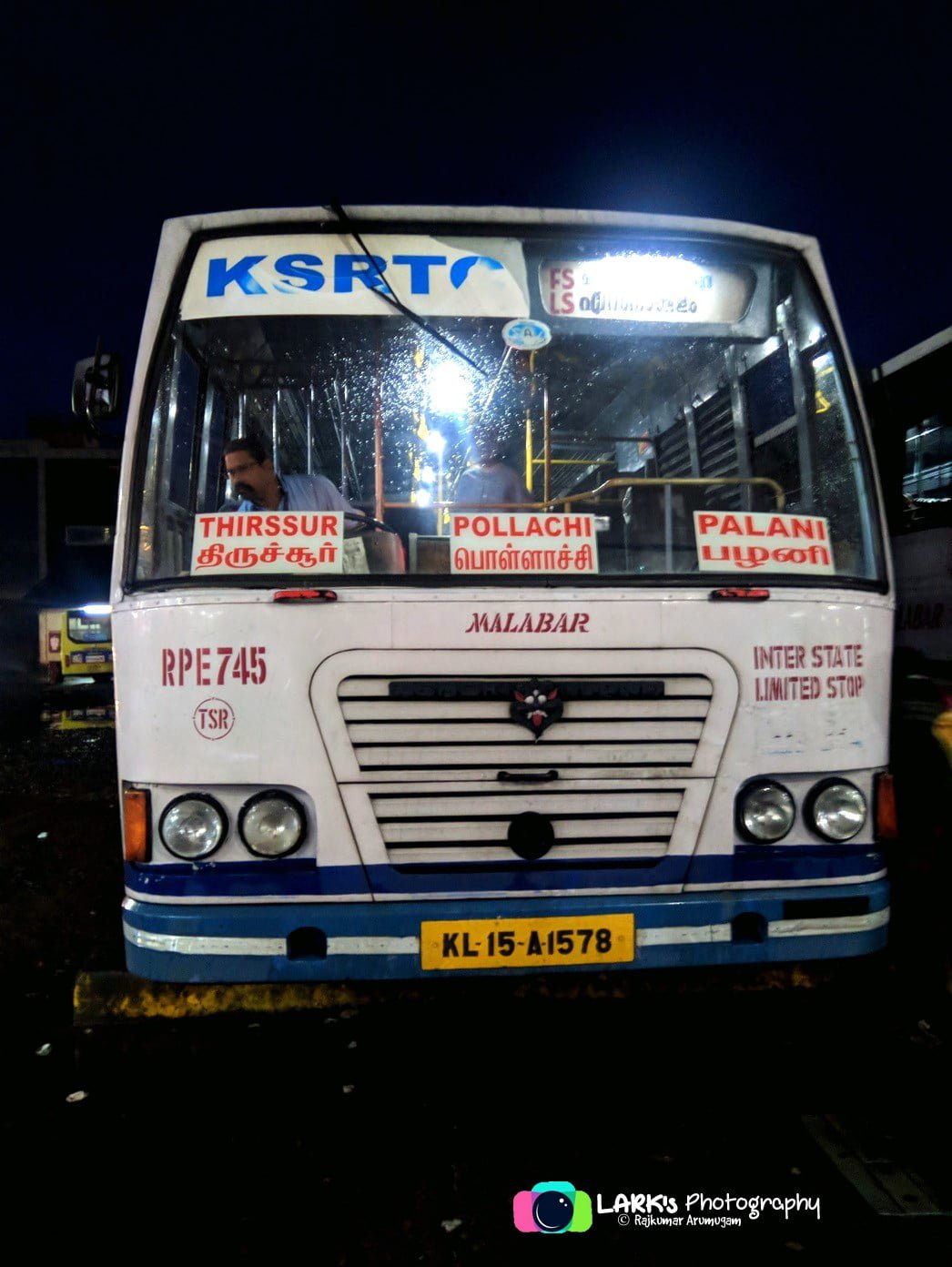KSRTC [RPE745] | Ernakulam - Thrissur - Palani | Bus Timings