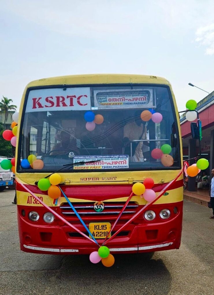 Cherthala to Palani Bus Timings via Kumily KSRTC AT 320