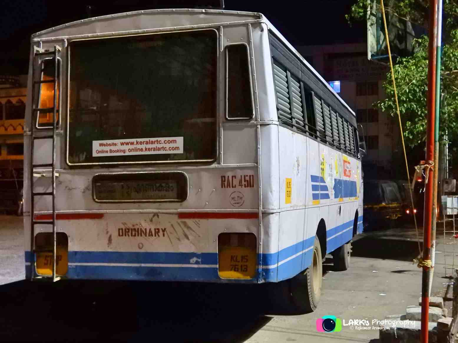 Moolamattam to Ernakulam KSRTC Bus Timings RAC 450 