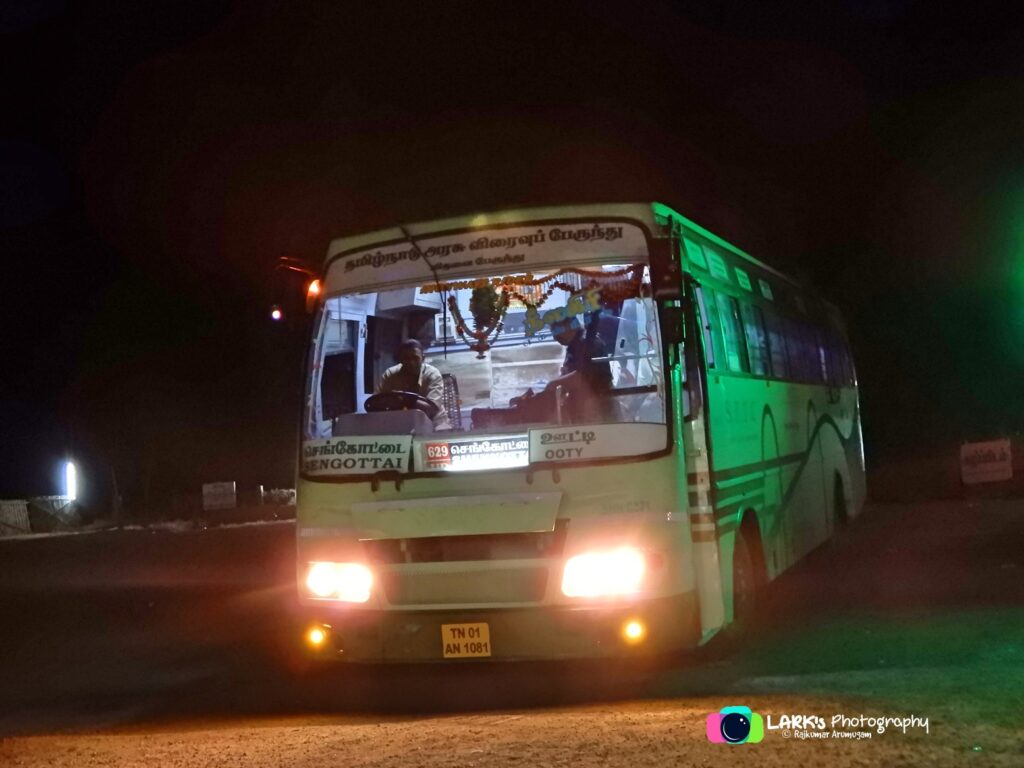 SETC SHN C371 TN 01 AN 1081 Ooty to Sengottai bus timings