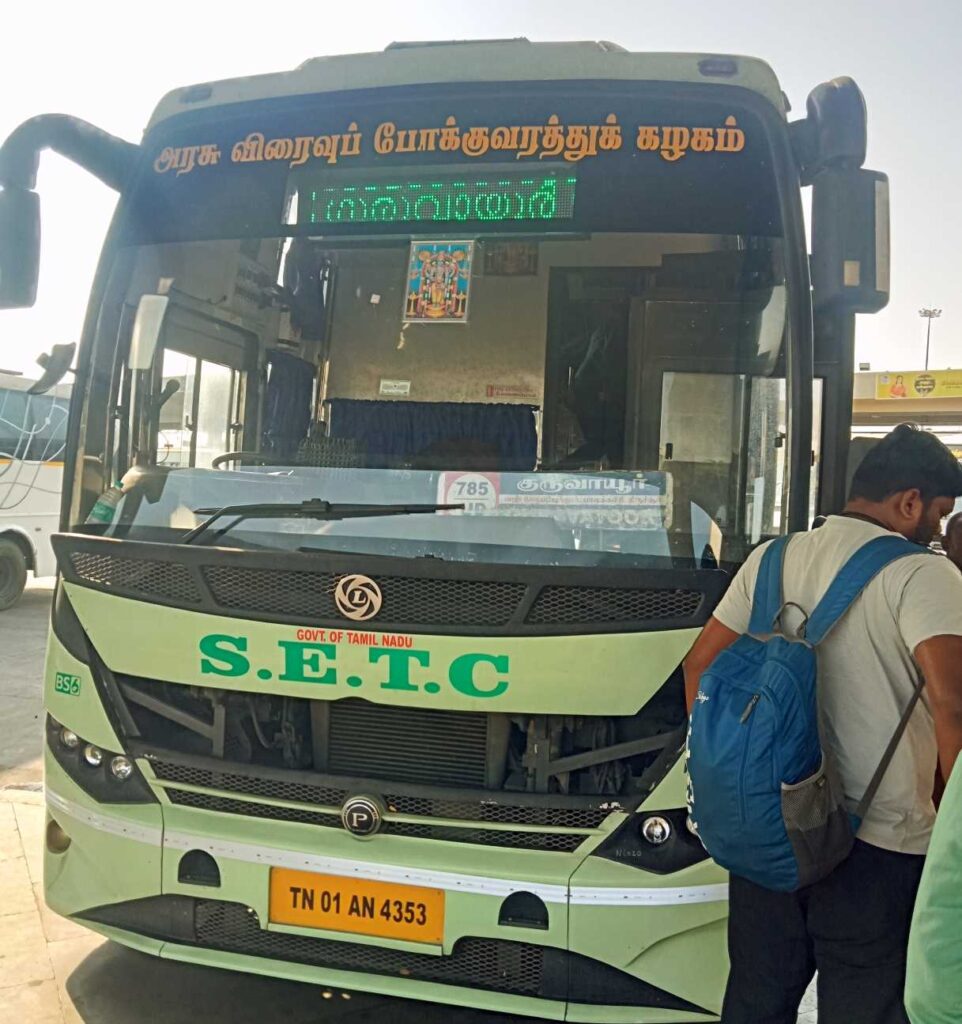 Guruvayur to Chennai Bus Timings SETC Non AC Sleeper