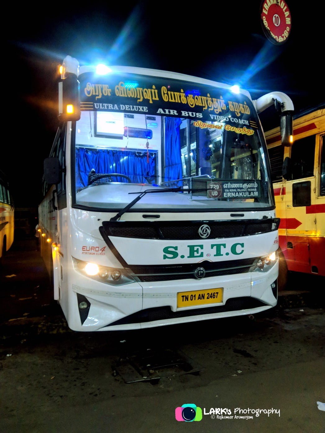 SETC SLM C757 TN 01 AN 2467 Salem to Ernakulam Bus Timings 