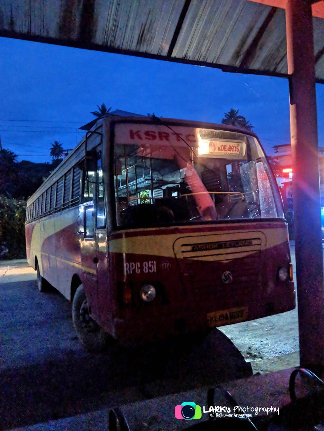 KSRTC RPC 851 Nedumkandam - Palakkad to Kattappana bus timings