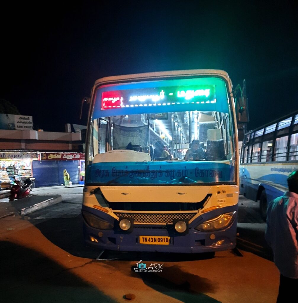 TNSTC TN 43 N 0910 Ooty - Madurai Bus Timings