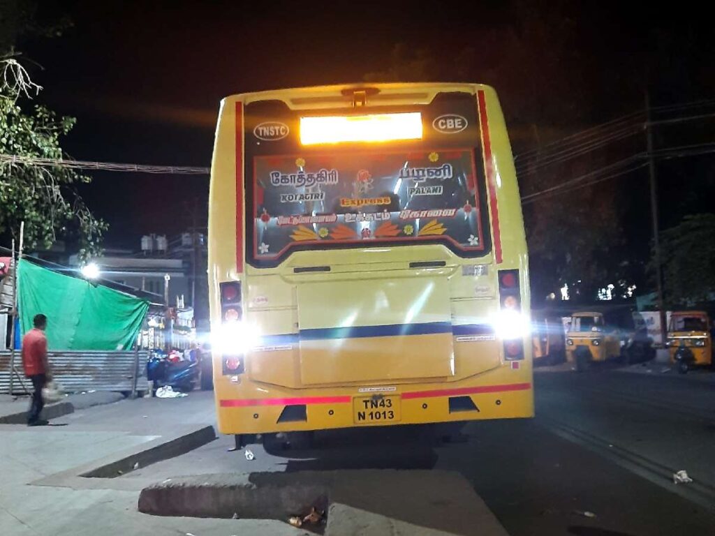 Kotagiri to Palani Bus Timings - TNSTC Bus Schedule - TN 43 N 1013