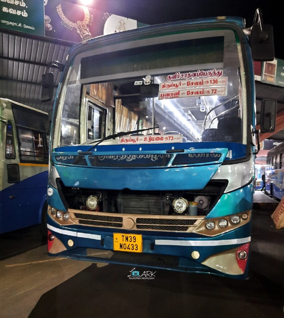 TNSTC TN 39 N 0433 Udumalai - Tiruppur - Salem EAC Bus Timings