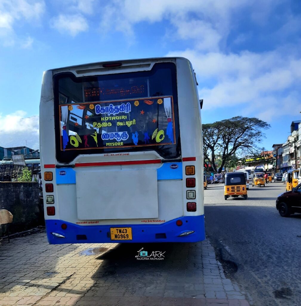 TNSTC TN 43 N 0969 Kotagiri - Ooty - Mysore Bus Timings