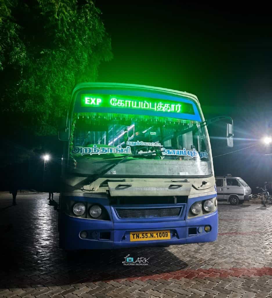 TNSTC TN 55 N 1009 Aranthangi - Coimbatore Bus Timings
