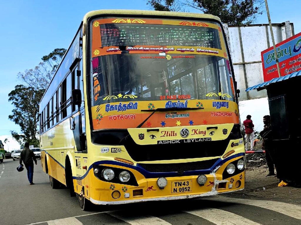 Kotagiri to Madurai Bus Timings TNSTC TN 43 N 0952