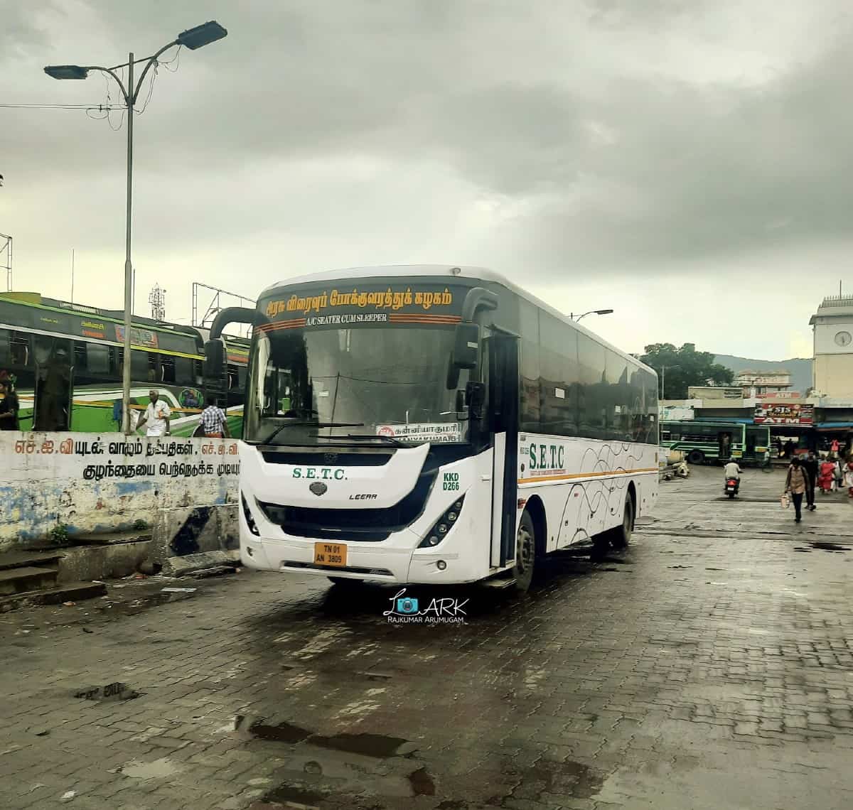 SETC KKD D266 TN 01 AN 3809 Ooty - Kanyakumari AC Sleeper Bus Timings