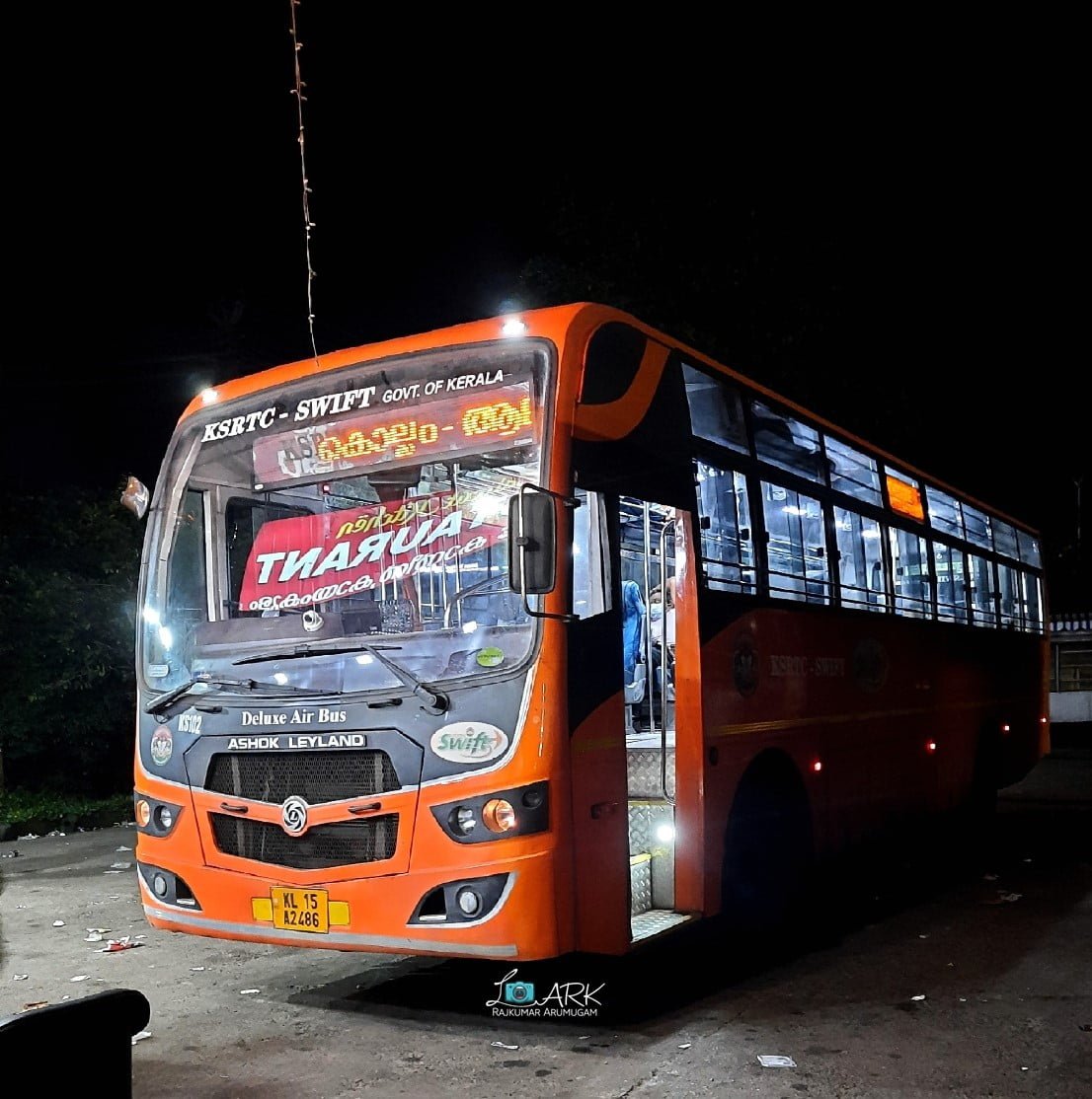 KSRTC KS102 Thiruvananthapuram - Kozhikode SWIFT Deluxe Air Bus Timings