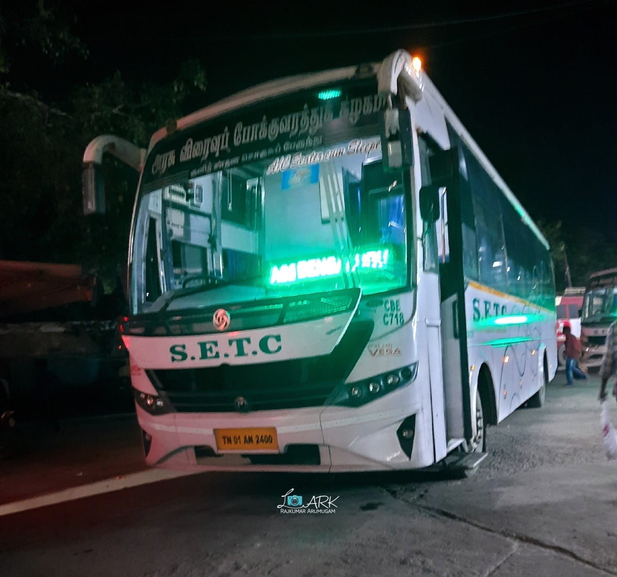 SETC CBE C718 TN 01 AN 2400 Coimbatore - Bangalore AC Sleeper Bus Timings