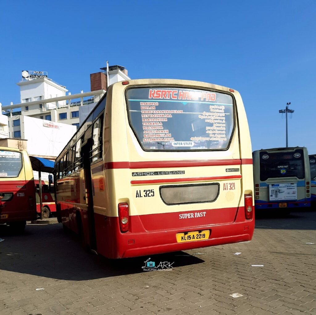 KSRTC AT 321 Athankarai Pallivasal - Nagercoil - Haripad Bus Timings
