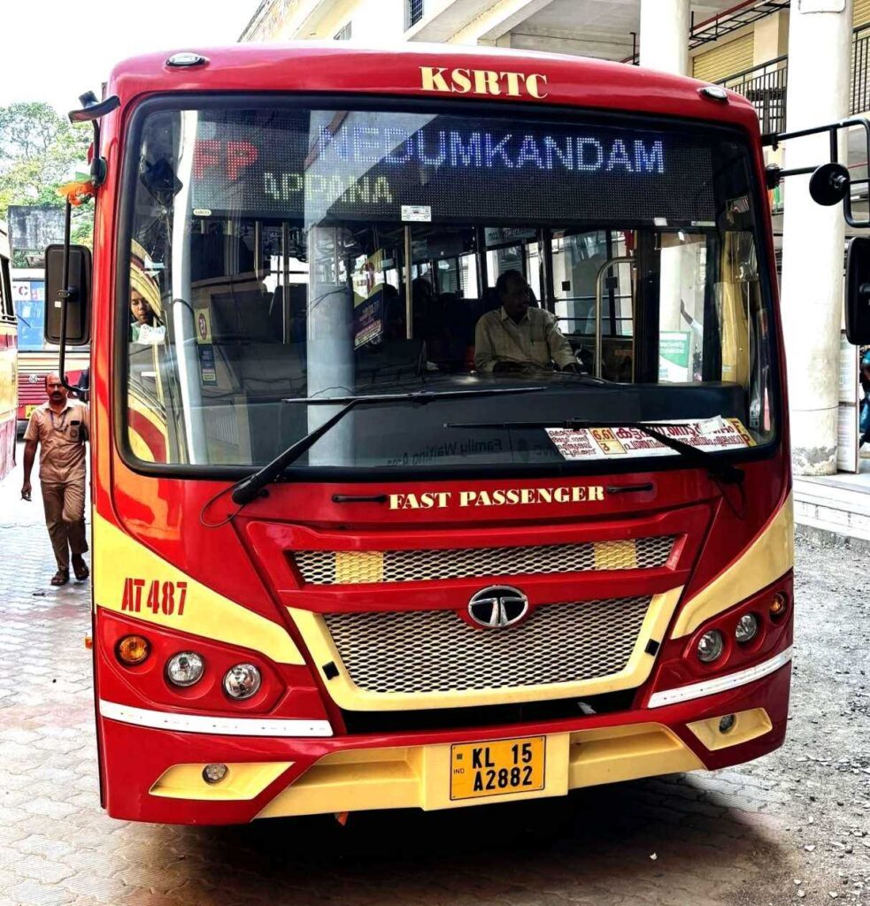 KSRTC Thiruvananthapuram to Nedumkandam Bus Timings