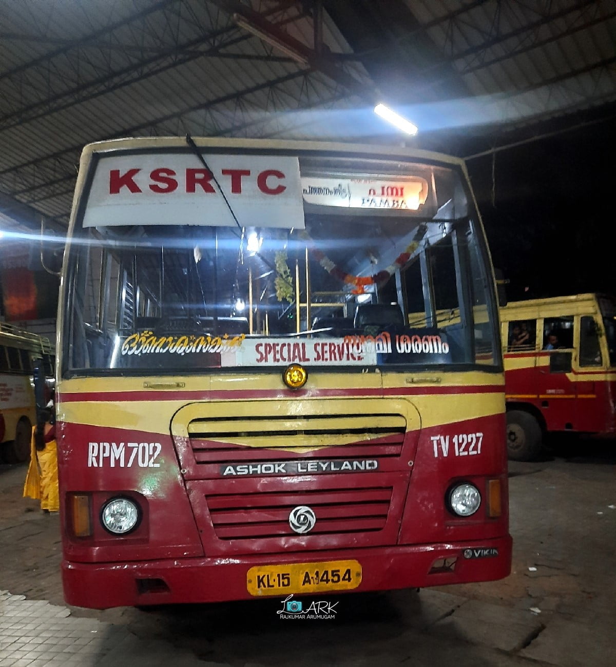 KSRTC RPM 702 Varkala Sivagiri to Mundakayam Bus Timings via Punalur 