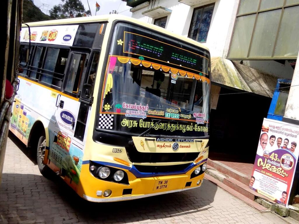 TNSTC Coimbatore to Munnar Bus Timings