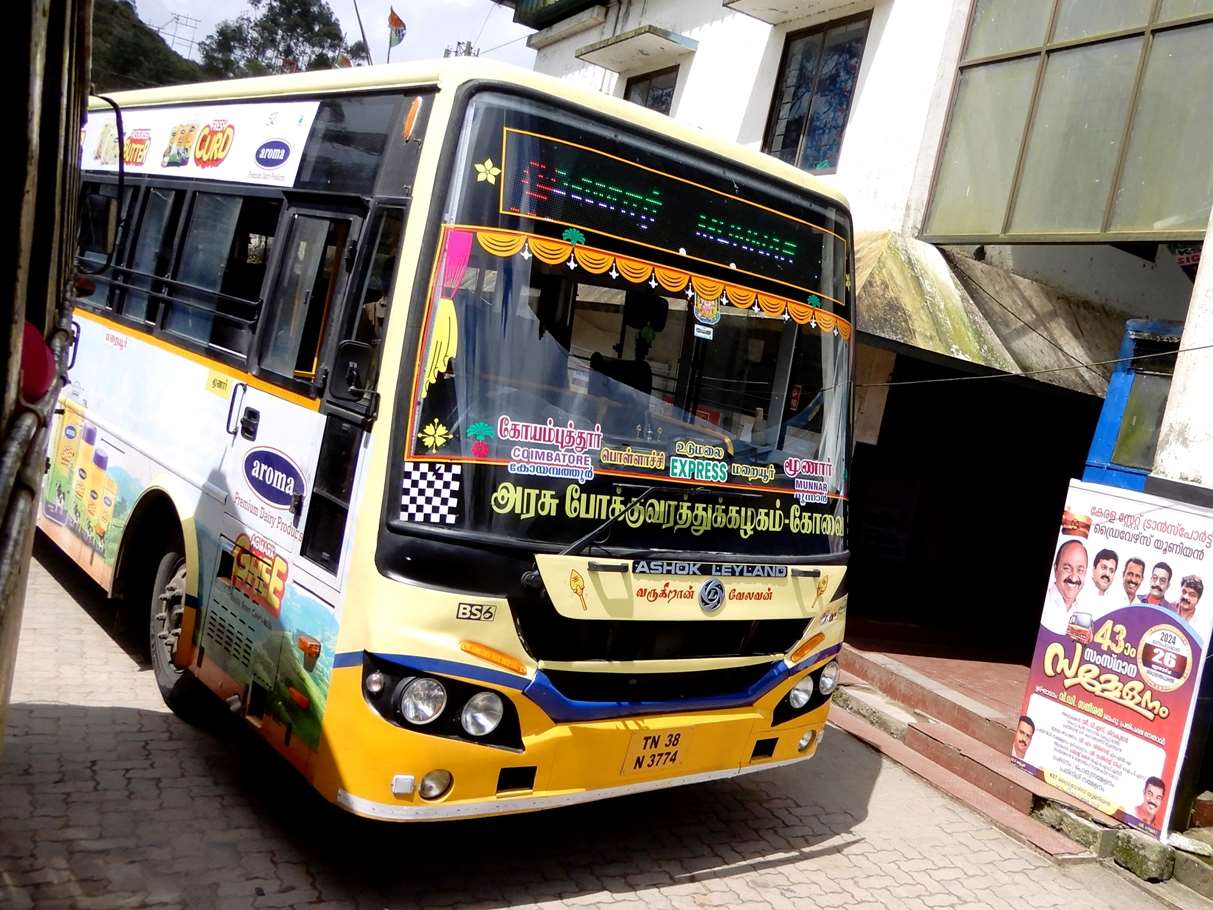 TNSTC Coimbatore to Munnar Bus Timings