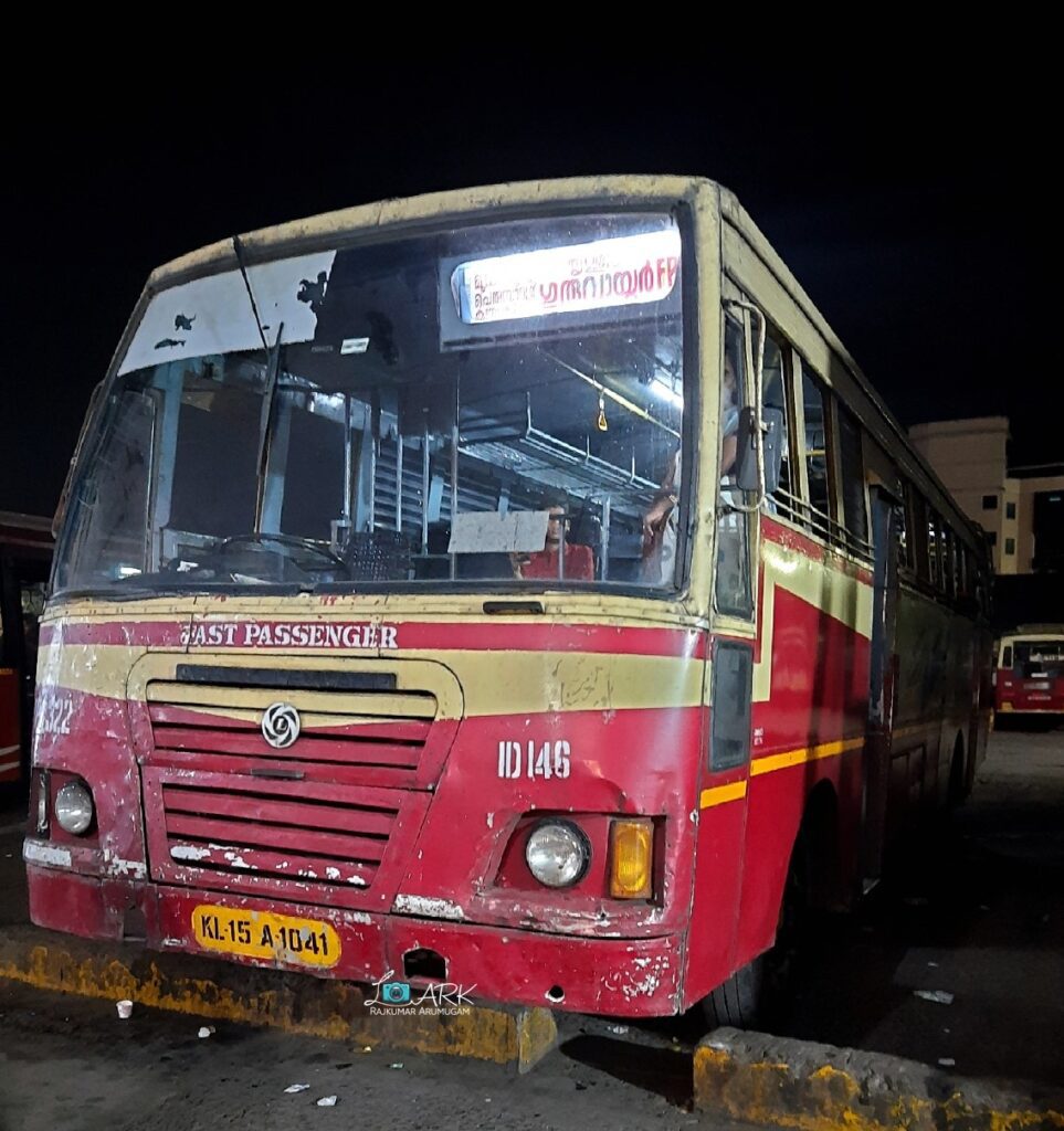 KSRTC RPA 322 Thodupuzha - Guruvayur Fast Passenger Bus Timings