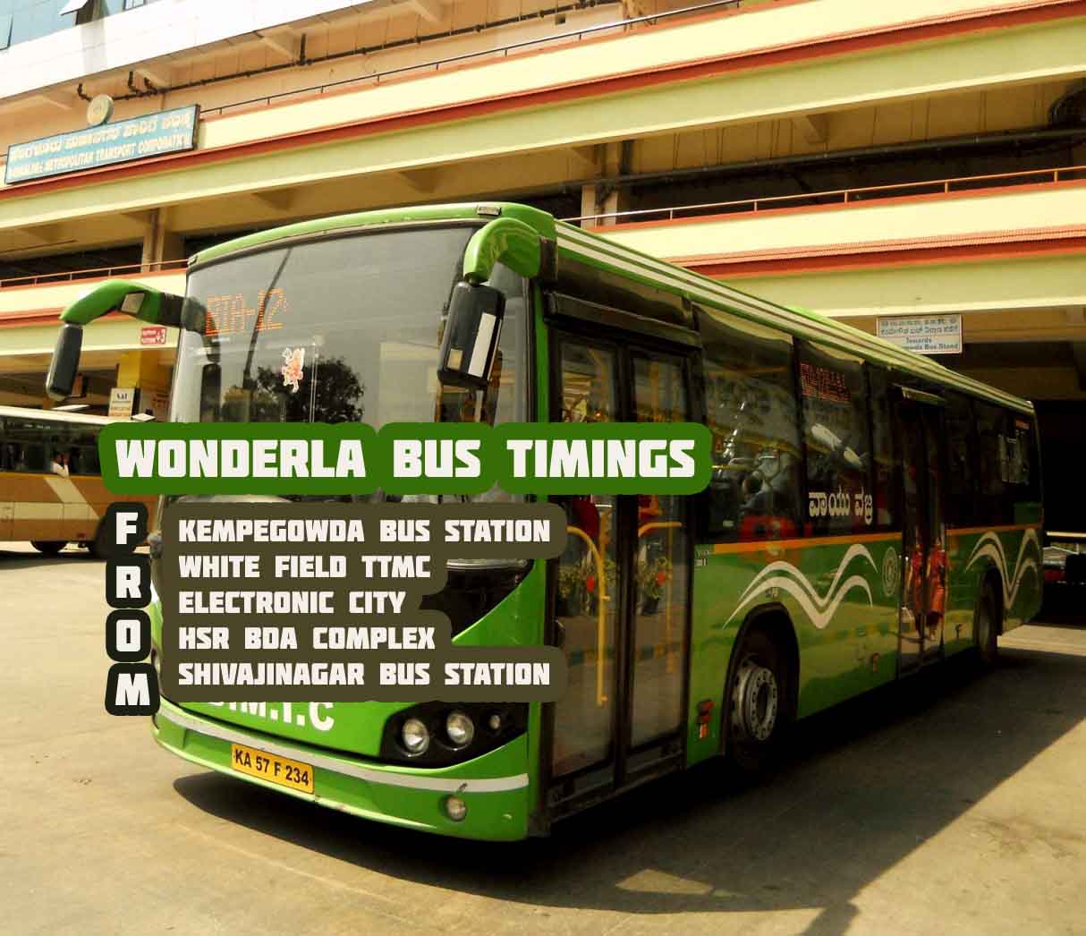 Bangalore BMTC Wonderla Bus Timings