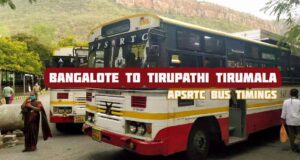 APSRTC Saptagiri Express Bangalore to Tirupathi Temple Bus Timings