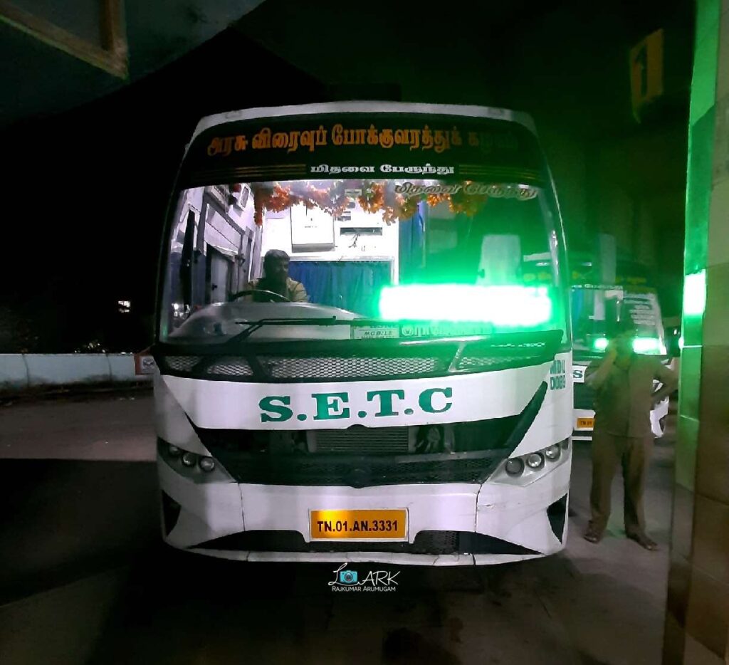SETC Ultra Deluxe MDU D089 Coimbatore to Rameswaram Bus Timings
