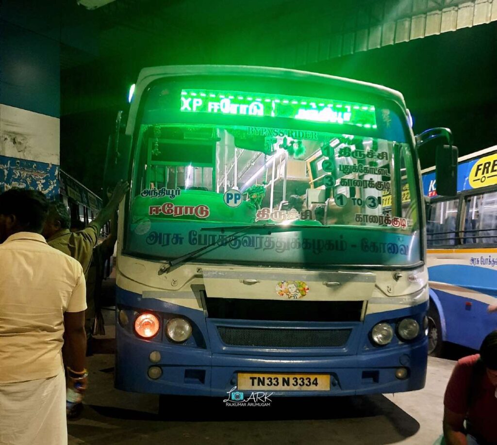 TNSTC TN 33 N 3334 Anthiyur to Karaikudi Bus Timings
