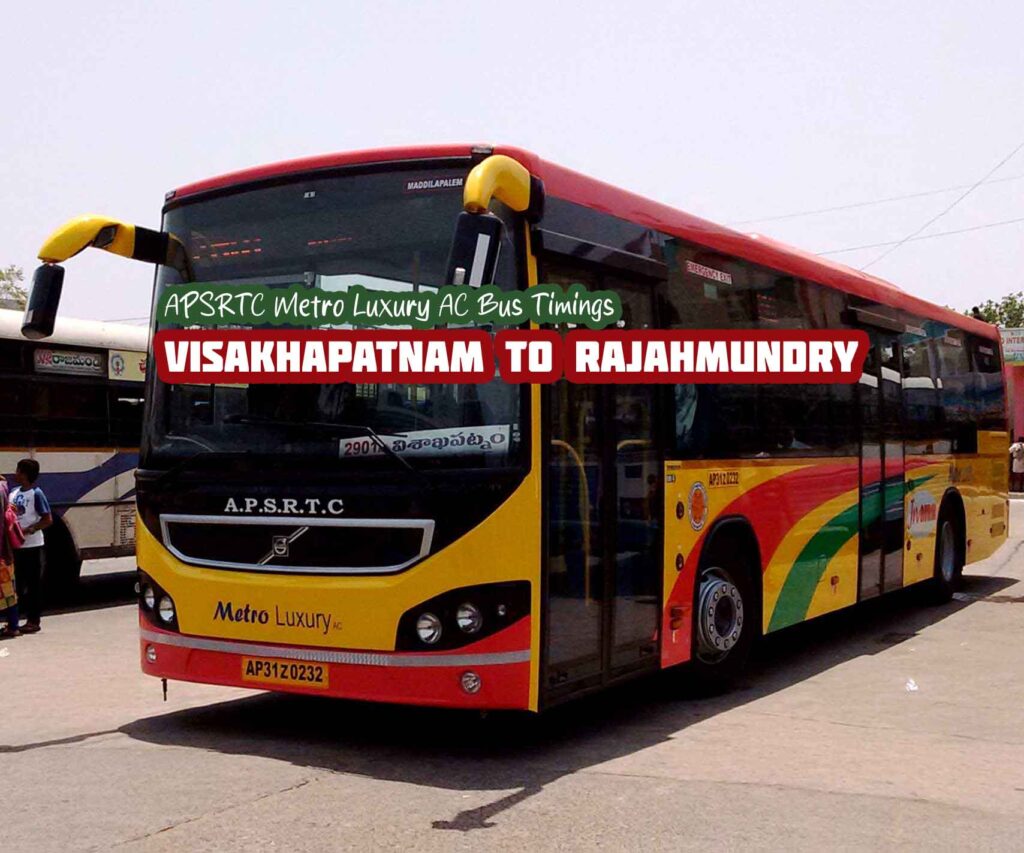 APSRTC Metro Luxury - Visakhapatnam to Rajahmundry AC Bus Timings