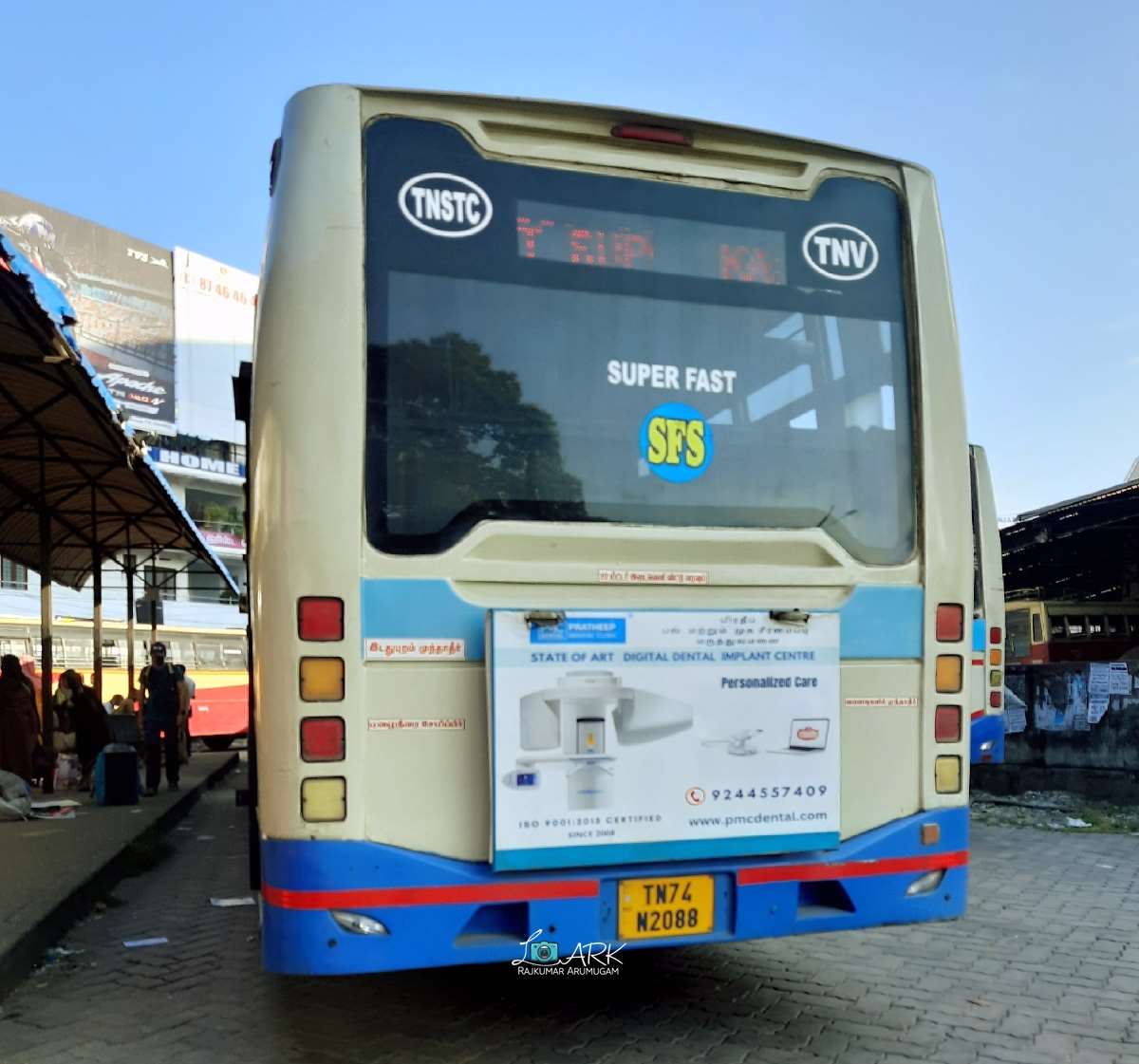 TNSTC TN 74 N 2088 Kanyakumari to Thiruvananthapuram Bus Timings