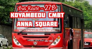 Chennai MTC Bus Route 27B Koyambedu (CMBT) to Anna Square Bus Timings