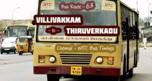 Chennai MTC Bus Route 63 Villivakkam to Thiruverkadu Bus Timings