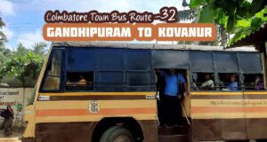 Coimbatore Town Bus Route 32 Gandhipuram to Govanur Bus Timings