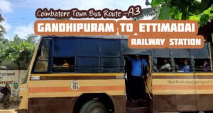 Coimbatore Town Bus Route A3 Gandhipuram to Ettimadai Railway Station Bus Timings
