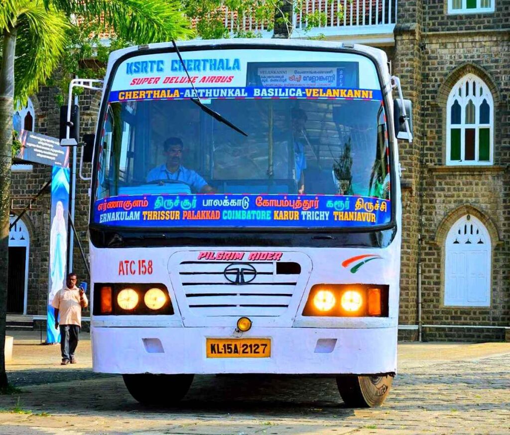 KSRTC Super Deluxe ATC158 Cherthala to Velankanni Bus Timings