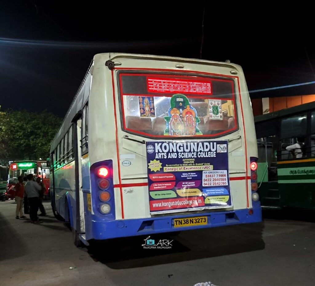 TNSTC TN 38 N 3273 Coimbatore to Tiruchendur Bus Timings