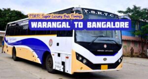 TSRTC Super Luxury - Warangal to Bangalore Bus Timings