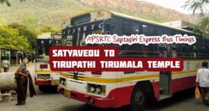 APSRTC Saptagiri Express Satyavedu to Tirupathi Temple Bus Timings