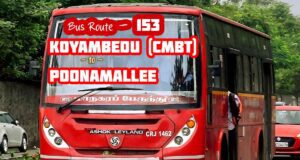 Chennai MTC Bus Route 153 Koyambedu (CMBT) to Poonamallee Bus Timings