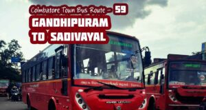 Coimbatore Town Bus Route 59 Gandhipuram to Sadivayal Bus Timings