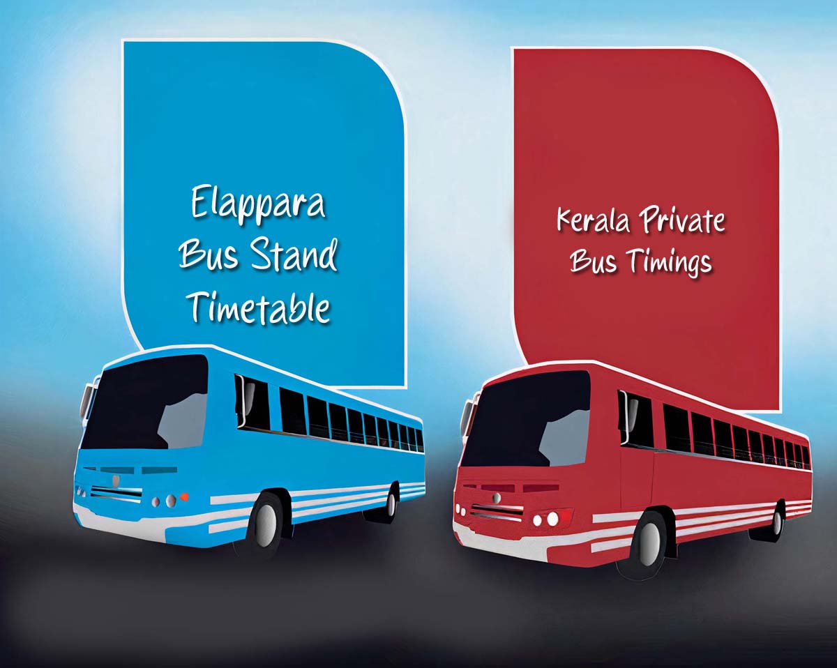 Kerala Private Bus Timings from Elappara Bus Stand