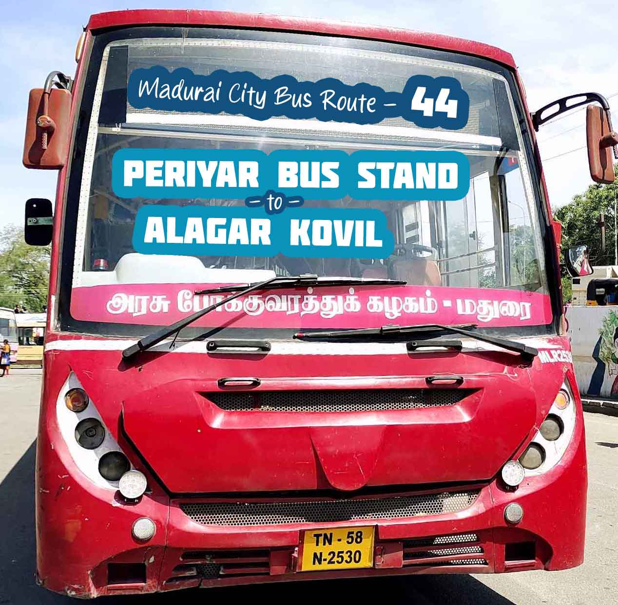 Madurai City Bus Route 44 Periyar to Alagar Kovil Bus Timings