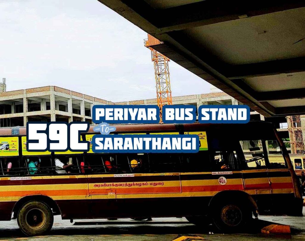 Madurai City Bus Route 59C Periyar to Saranthangi Bus Timings