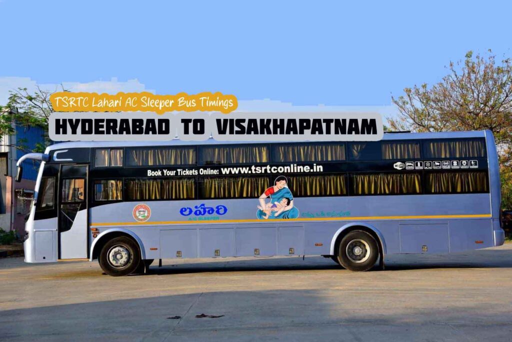 TSRTC Lahari AC Sleeper Hyderabad to Visakhapatnam Bus Timings